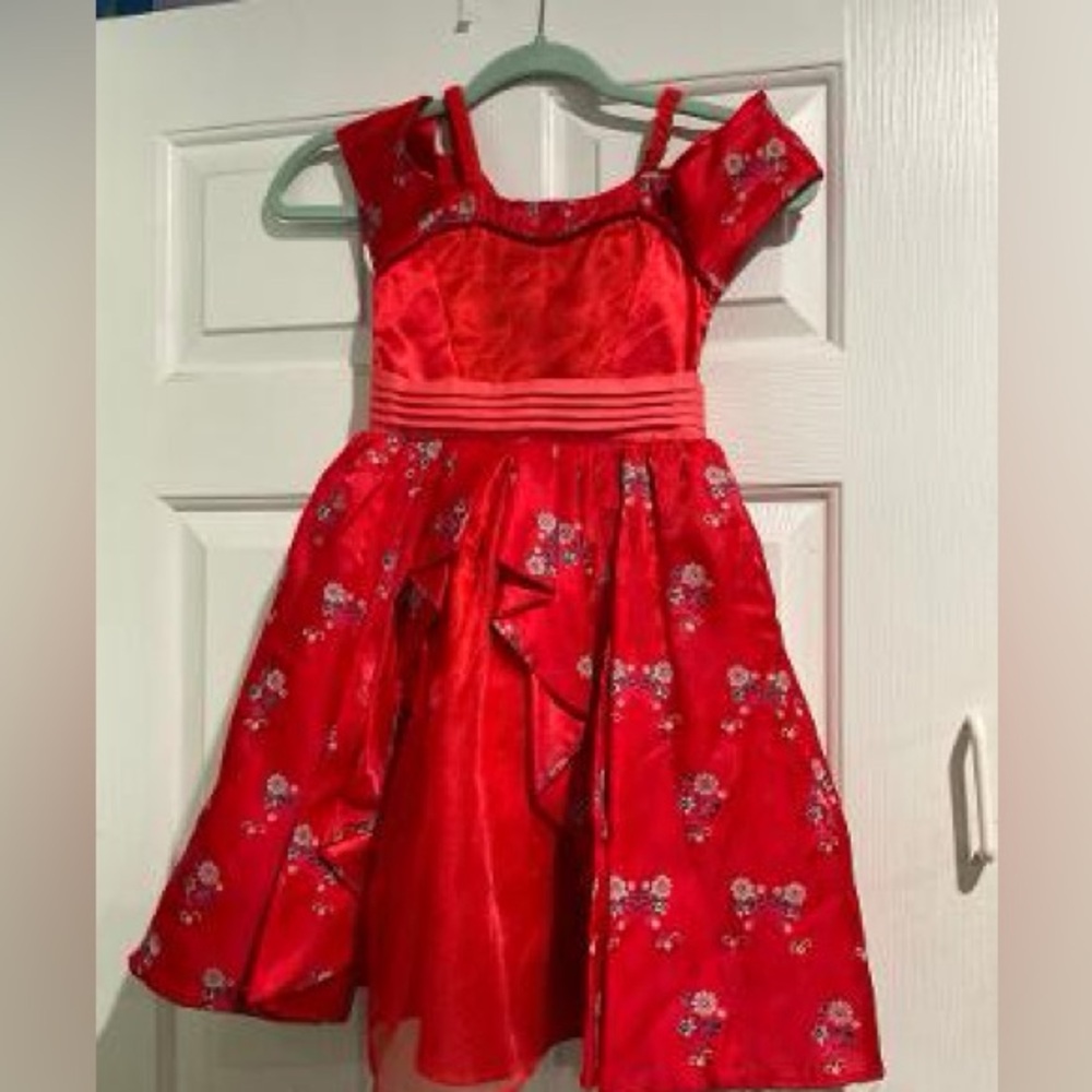 Disney’s Princess Elena of Avalor Red Floral Dress EUC